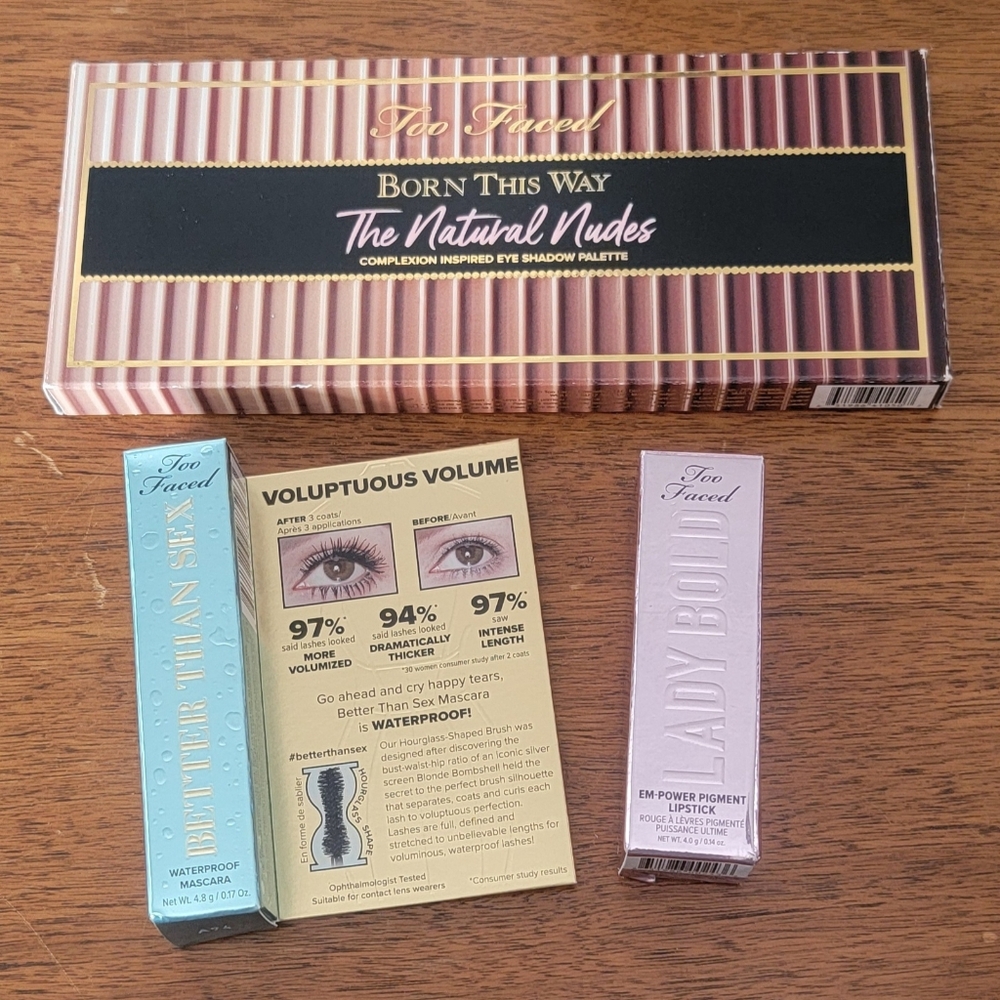 Too Faced makeup bundle - eyes & lipstick